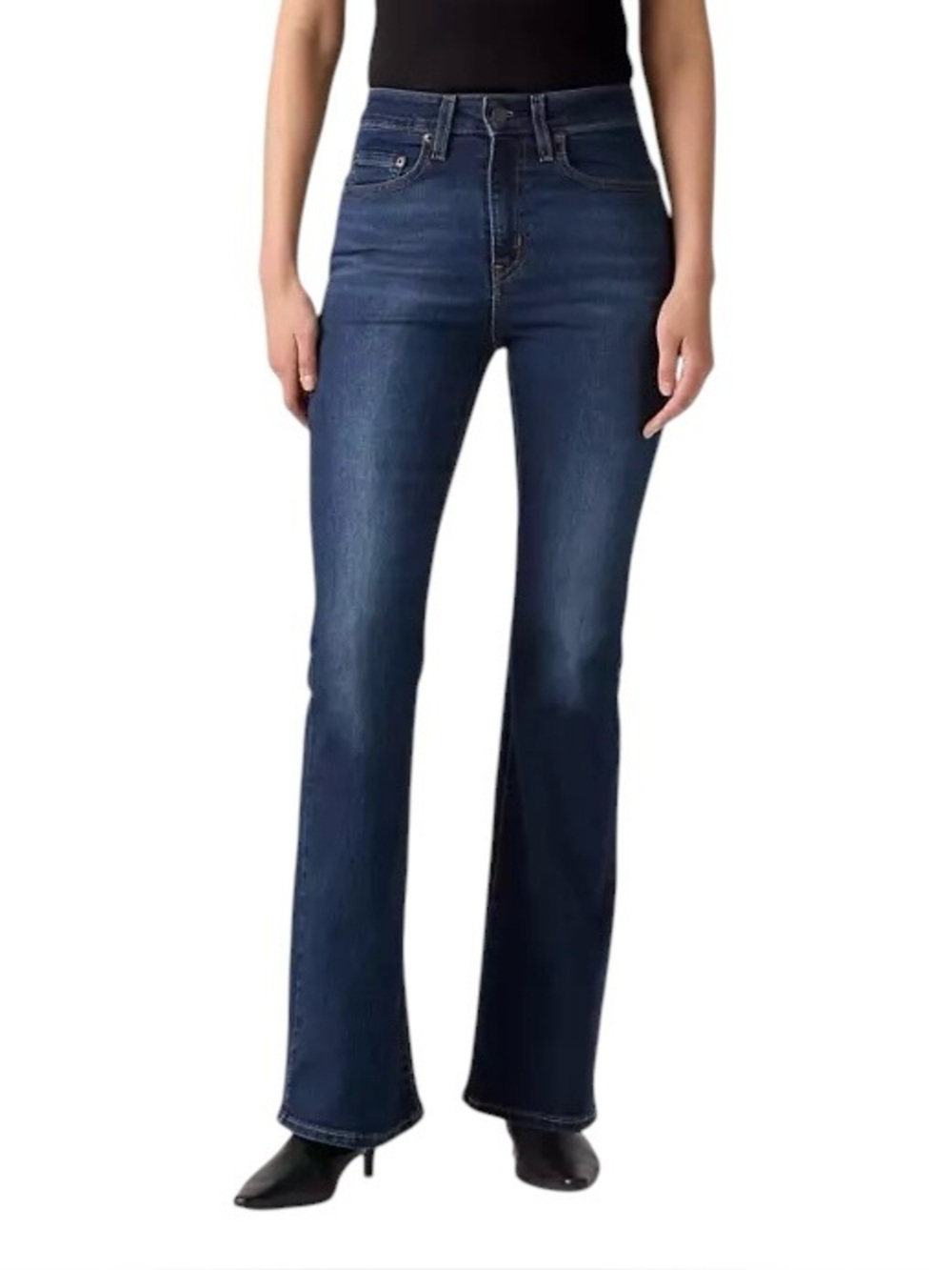 LEVIS 726 HIGH RISE FLARE JEAN DARK WASH women’s size 28x32 EUC cotton blend